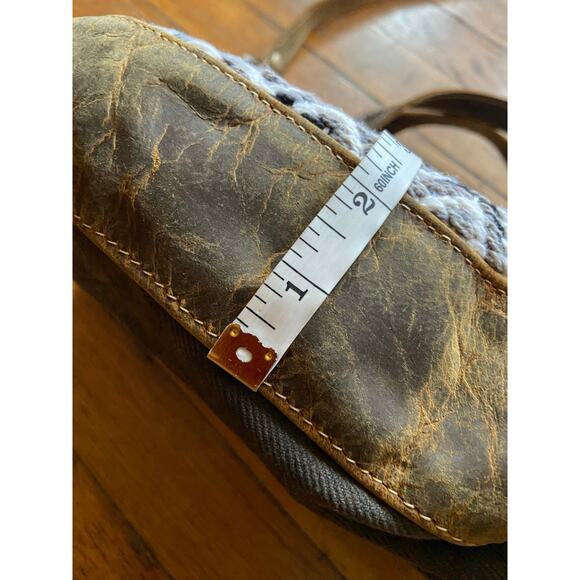 MYRA BAG Boho/Western Woven Cotton Crossbody Bag w/Leather Trim - Picture 13 of 13